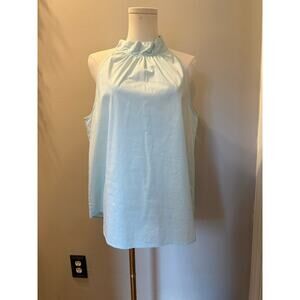 J.Crew NWT Blue Halter top cotton tank size 10 tie neck